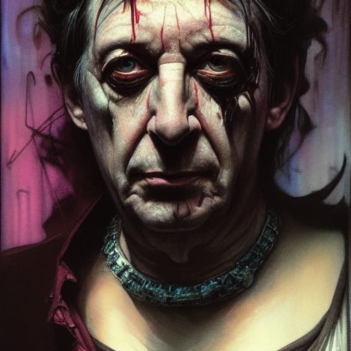 AI-generated portrait of horror author and director Clive Barker