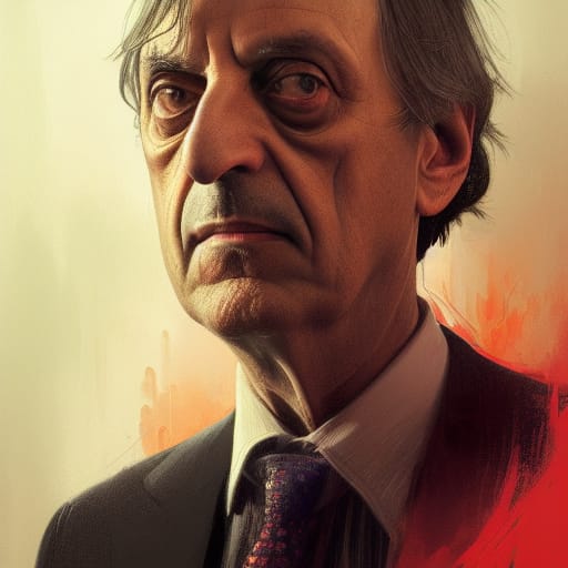 AI-generated portrait of horror director Dario Argento