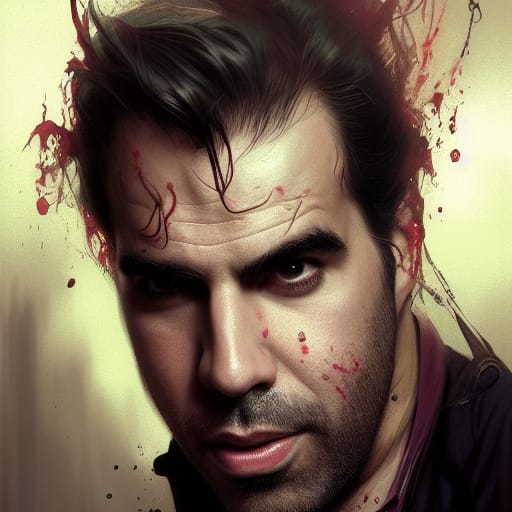 AI-generated portrait of horror director Eli Roth