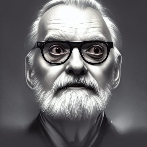 AI-generated portrait of horror filmmaker George A. Romero.