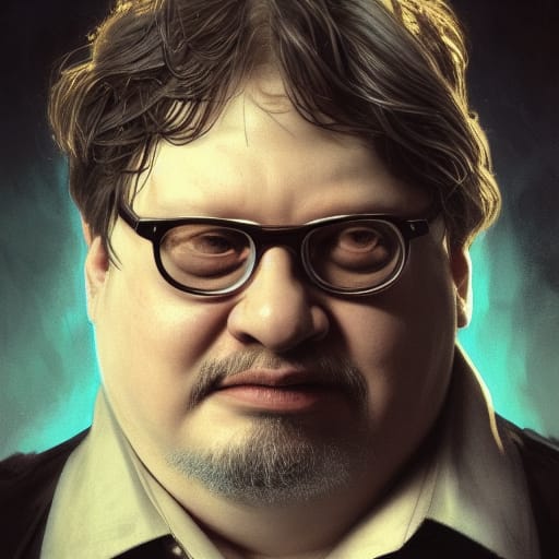 AI-generated portrait of horror director Guillermo del Toro