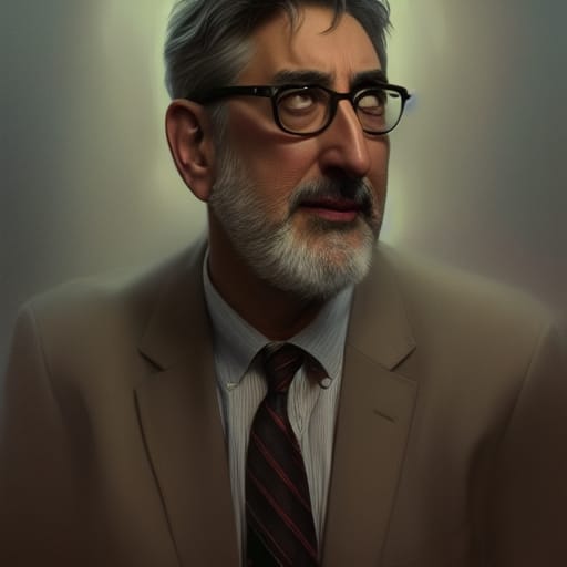 AI-generated portrait of horror filmmaker John Landis
