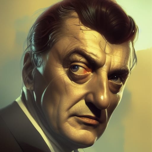 AI-generated portrait of horror director Mario Bava