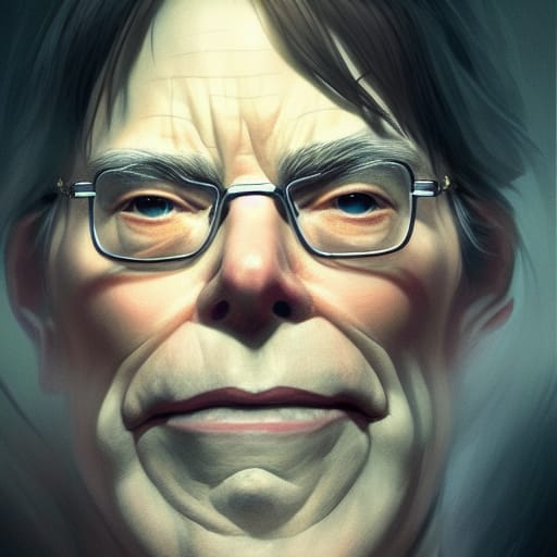 AI-generated portrait of horror author Stephen King