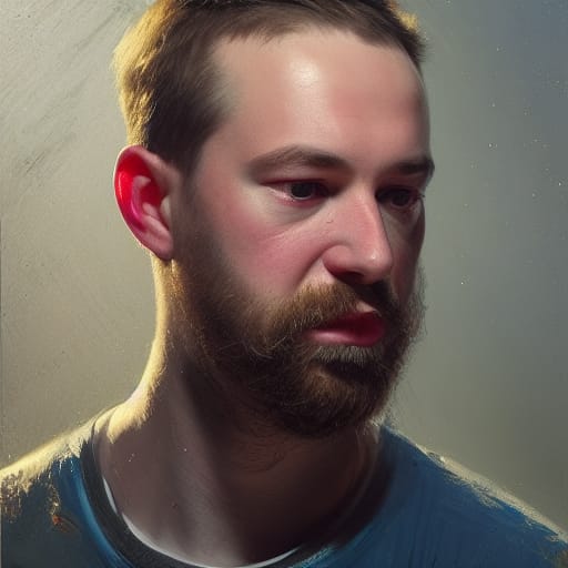 AI-generated portrait of American film director, producer, cinematographer, editor and actor Aaron Moorhead