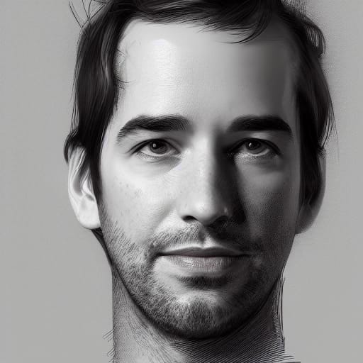 AI-generated portrait of American filmmaker and actor Justin Benson.